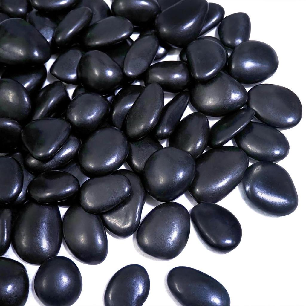 300g Sassi Naturali Neri Lucidati 2-3cm Rocce Decorazione Paesaggistica Cortile Sassi per Vasi Piante Acquario ZSY