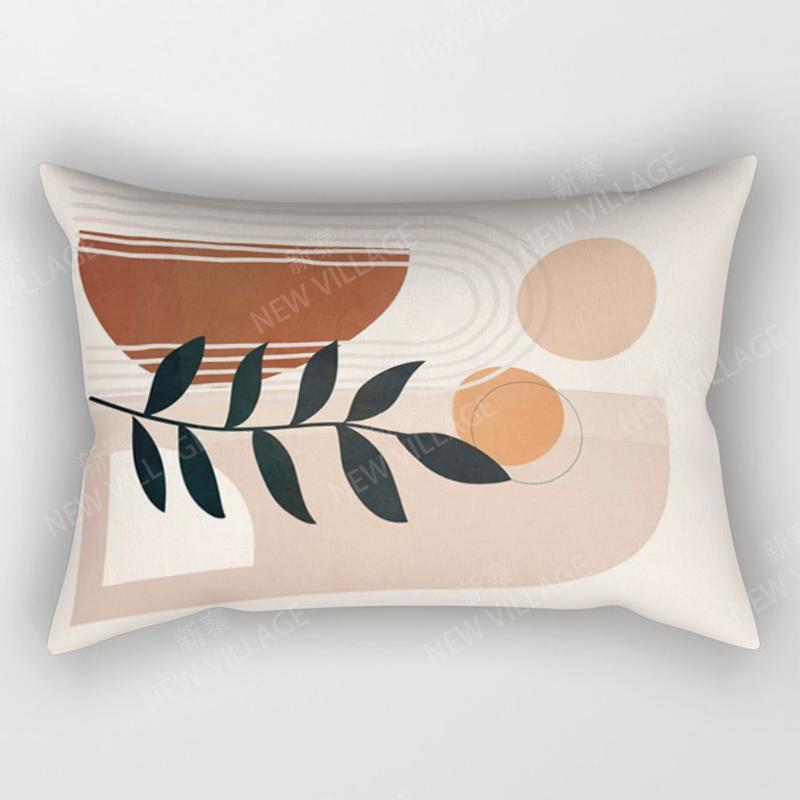 Decor nordic de toamnă, îmbrățișare, față de pernă, abstractă, frunze geometrice, boemă, canapea mașină, husă de pernă pentru sufragerie 30x50
