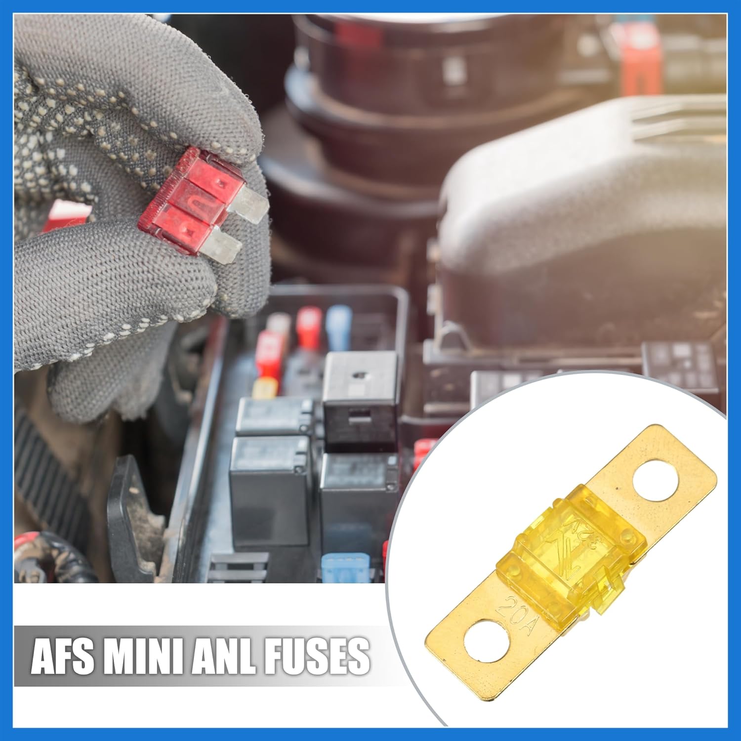 2pcs 20A 32V AMI Fuses Replacement for Automotive Marine Audio Video System Electronics Auto Accessories