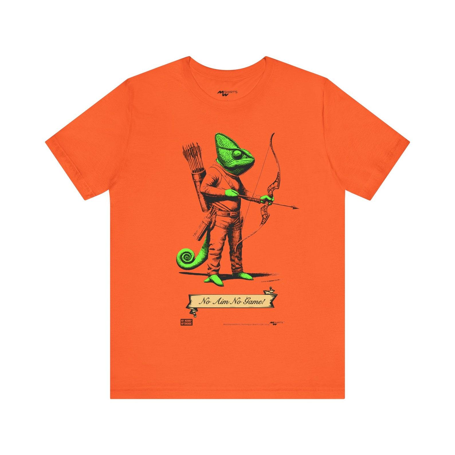 Archery Chameleon T-Shirt: Engraving Style Bow and Arrow Gift 3XL
