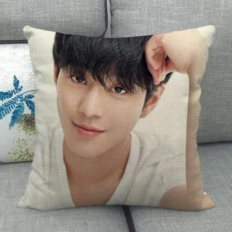 Custom Ahn Hyo Seop Pillowcase Wedding Decorative Cotton Linen Pillow Case For Home Pillowcover 45X45(One Sides)