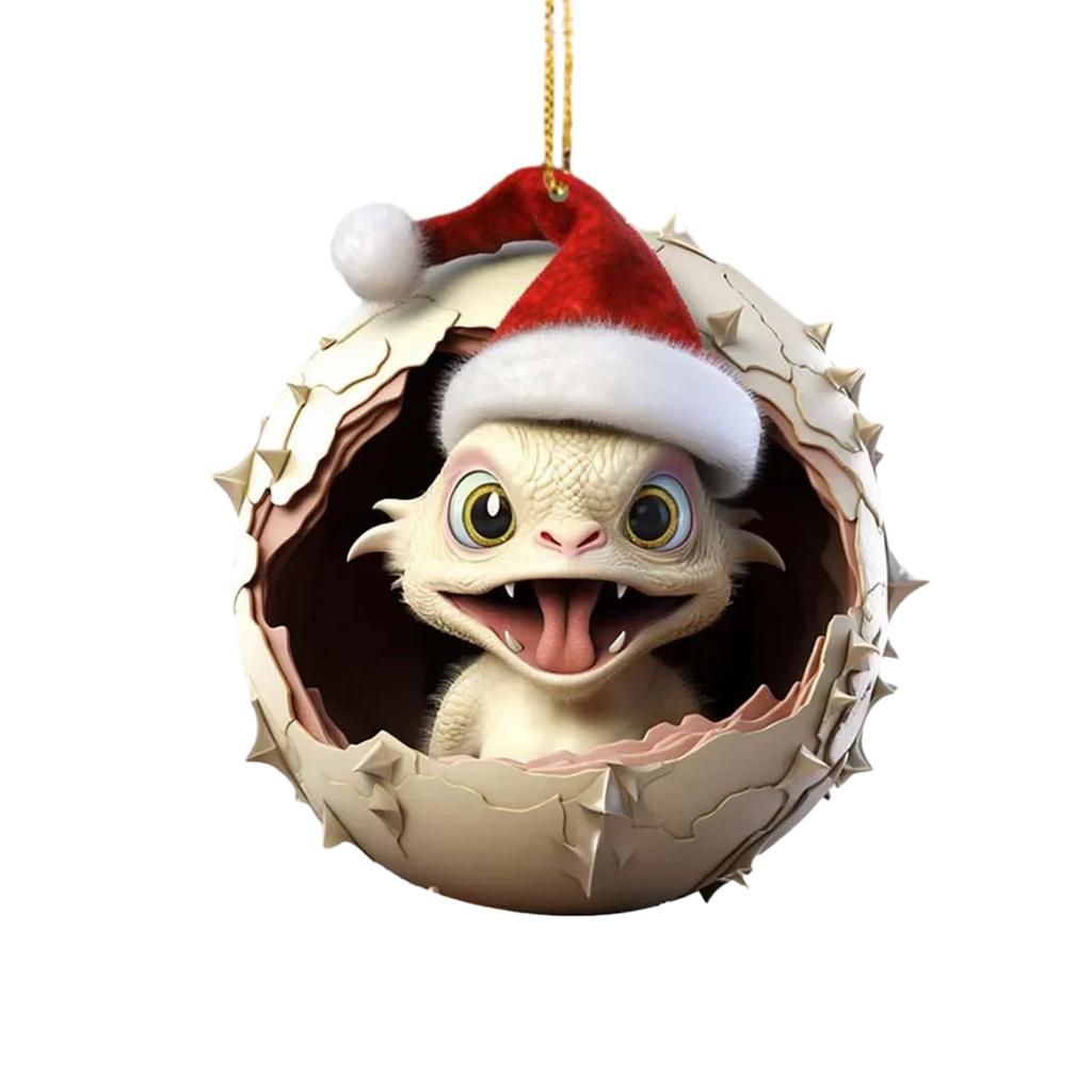 Festive Cartoon Decor Dragon Baby Egg Christmas Tree Hangings Ornaments Holiday Christmas Tree Decor Pendants Unique Set