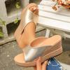 Fashion Women's Shoes 2025 Summer New Wedge Round Toe Thick Sole Slippers Luxury Design Comfortable Beach Women's Shoes Size 35-43