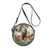 Horse Print Round Shoulder Bag Casual Messenger Bag for Woman Best Gifts 2D Flat Casual Daily Crossbody Bag