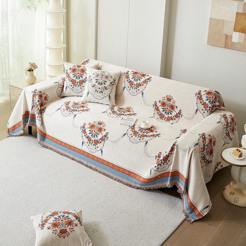 Retro Chenille Jacquard Anti-Scratch Sofa Cover - All-Season, Full Coverage, Cat-Resistant, Versatile Sofa Protector.