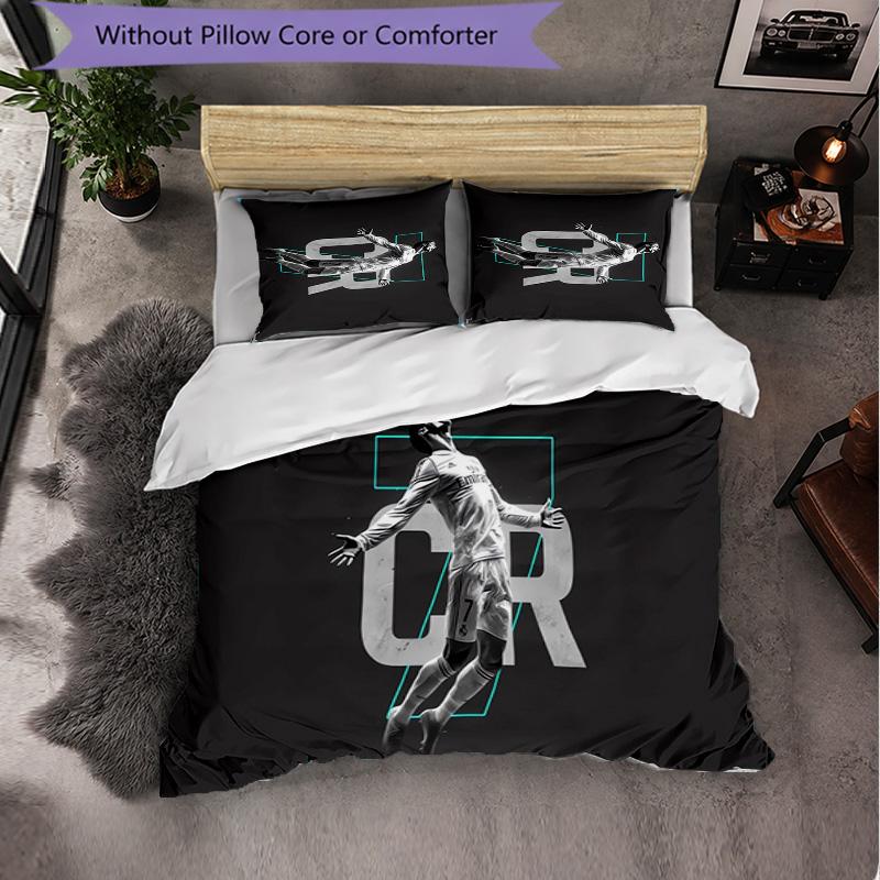 Set Biancheria da Letto Cristiano Ronaldo 3 Pezzi Morbido Set Copripiumino con Federe Set Decorazione Camera da Letto per la Casa