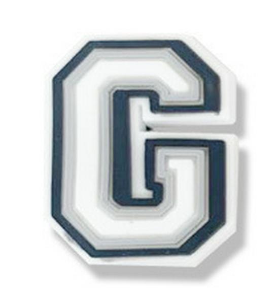 Black & White Letter Series PVC Clog Shoe Charms - Soft Rubber Shoe Flowers & Accessories