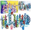 Lean Toys Magnetic Cubes Track for Balls Windmill Wheel Set 118 Pcs.