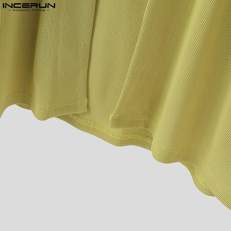 INCERUN Oversized Men Batwing Sleeve Open Front Texture Casual Kimono Cardigan Tops