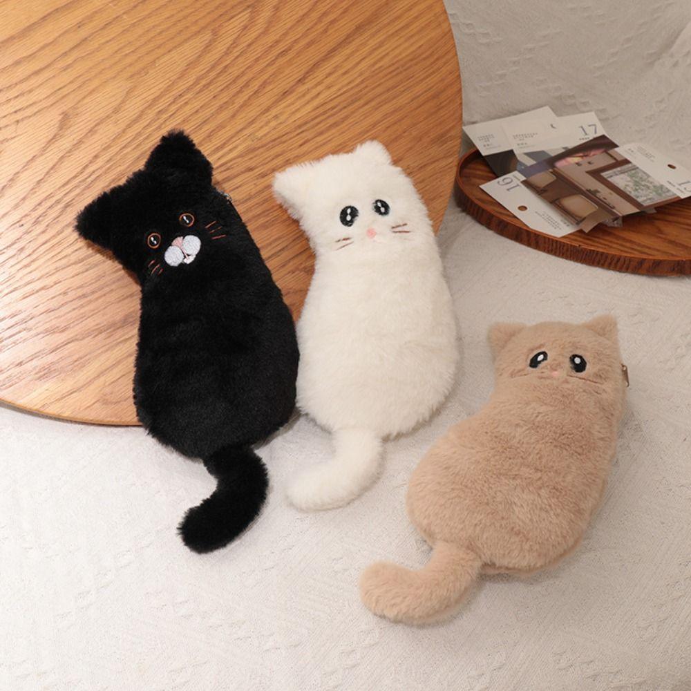 Kawaii Stationery Storage Bag Funny Cat Plush Cat Stationer Bag School Supplies