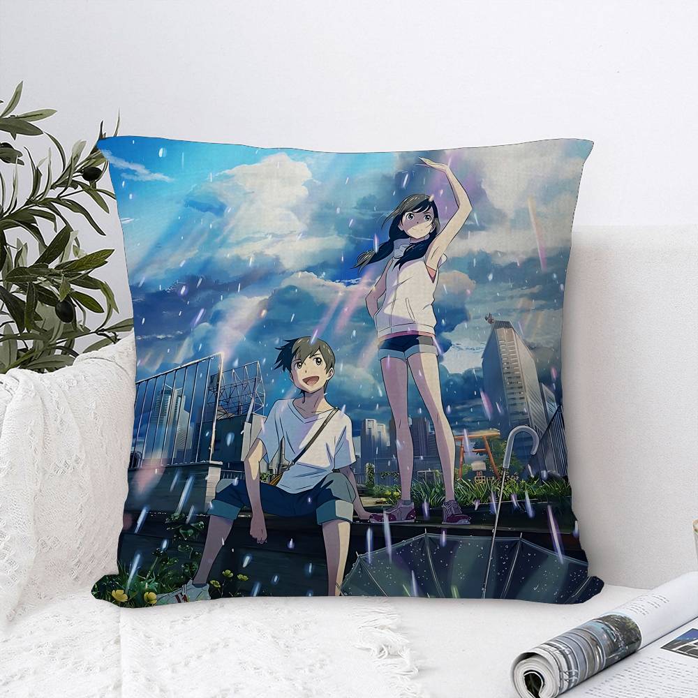 Cartoon Weathering With You Pillow Gift Home Office Decoration Pillow Bedroom Sofa Car Cushion CoverPillow Case