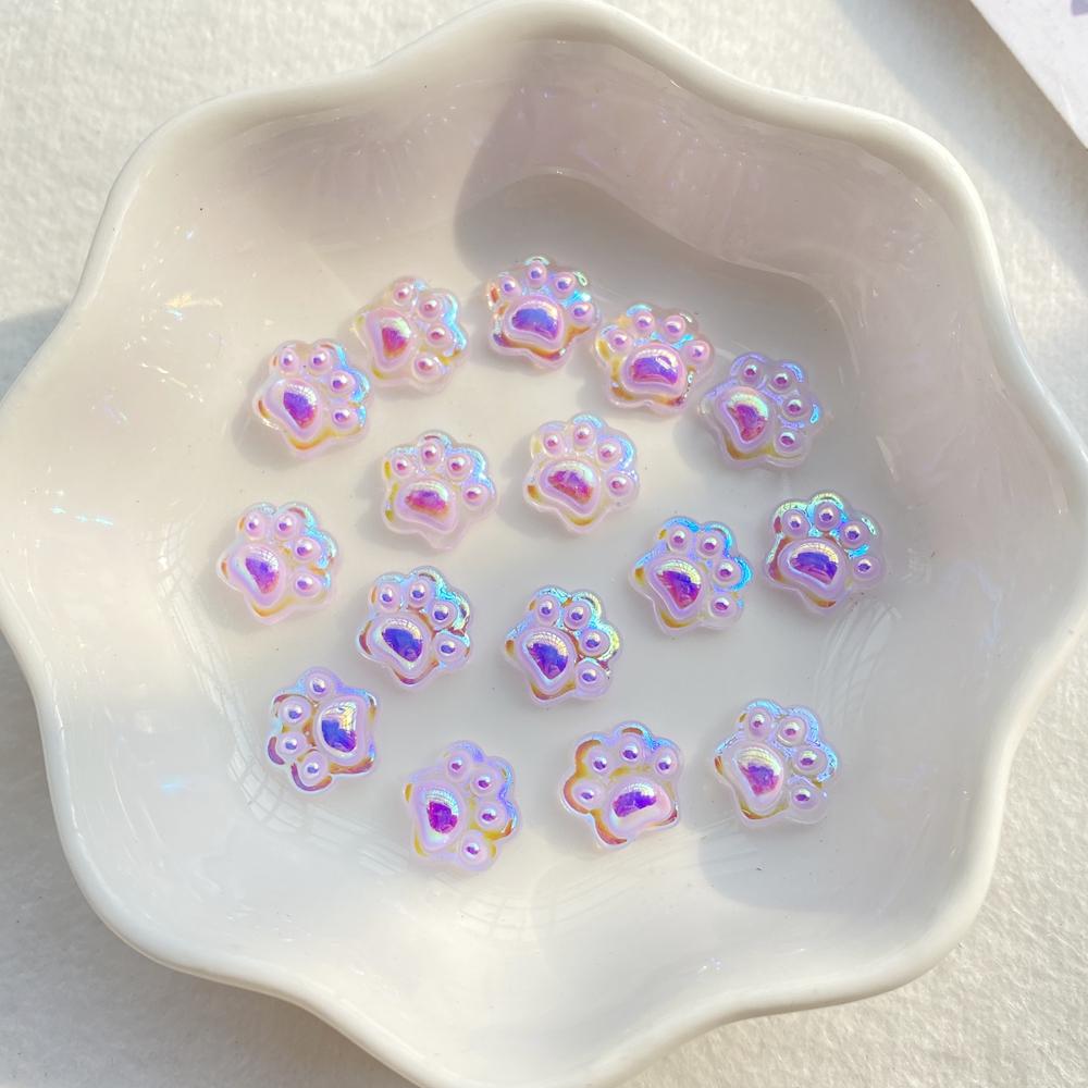50Pcs Cute Cartoon Mini Colorful Cat Claws Series Nail Art Resin Designer Charms DIY Craft For Nail 3D Decorations Jewelry