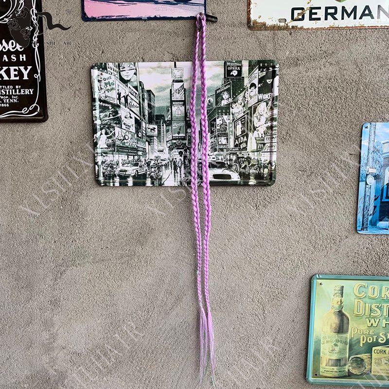 

Милая Крутая Сексуальная Модная Трехпрядная Коса Цветная Скрученная Коса Накладка для Волос Клипса Дреды Парик Хвост 60см Зажим для Укладки Волос Light purple two