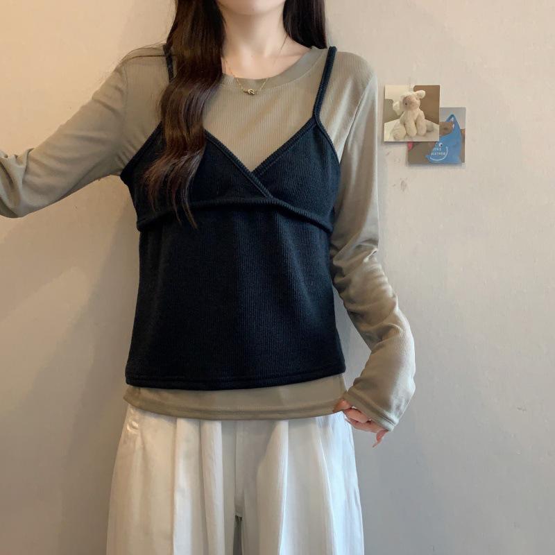 Plus Size Women s 2026 Spring/Autumn Fashion Slimming Strap Two-Piece Set L