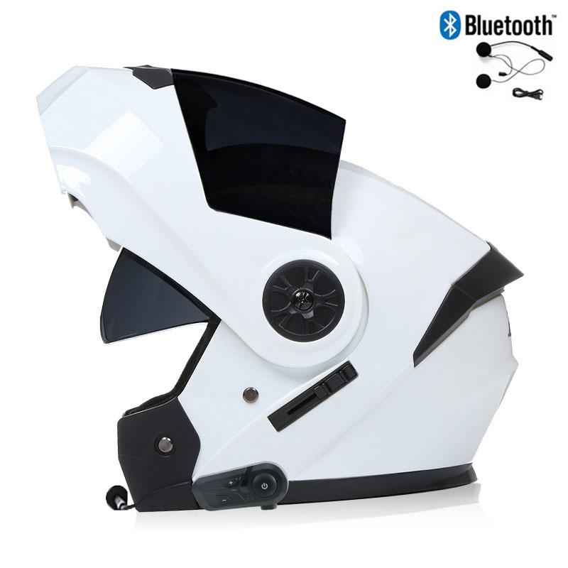 Bluetooth Men's Motorcycle Helmets Full Face Casco for Motorcycles Man Motocross Kask Flip up Casque De Moto  DOT Certified BLD