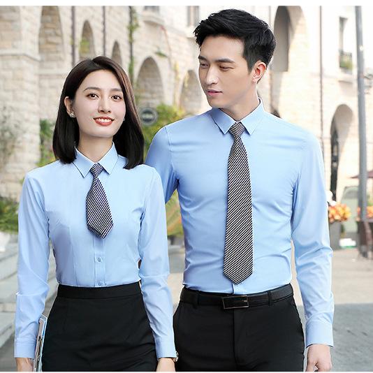Business Multi-color Men's and Women's Long Short-sleeved Embroidered LOGO Professional Dress Can Be Men's Inch Shirt Men's