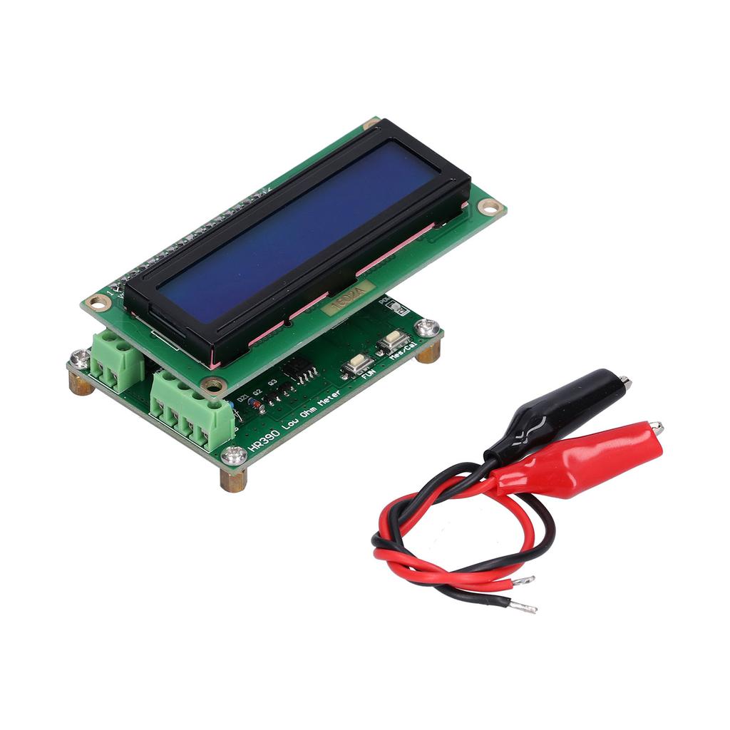 Low Resistance Ohmmeter Milliohm Meter Accurate Capacitance Tester HR390 with Crocodile Clip