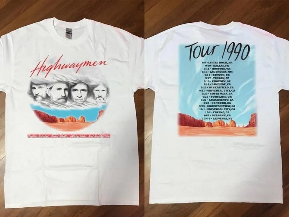 The Highwaymen 1990 Tour Kickoff TShirt – Vintage Heavyweight Concert Tee Unisex T-Shirt L