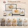 Set di 2 comodini sospesi, armadietti da comodino a parete con cassetto in rattan e effetto legno, rovere
