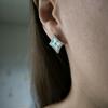 Silver Earrings with Natural Cubic Zirconia, Mother of Pearl (2186021)