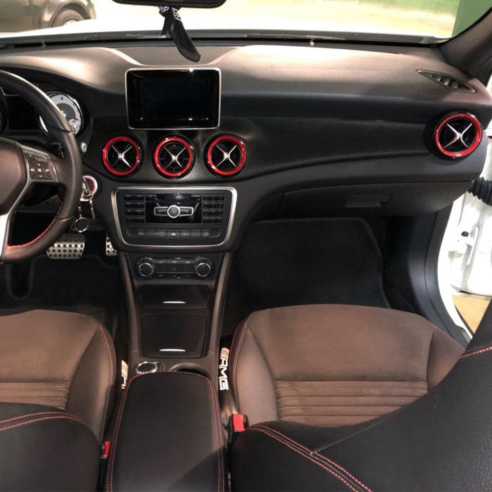 5Pcs Air Conditioning Vent Outlet Cover Trim Sticker Red for Mercedes Benz A B CLA GLA Class W176 W246