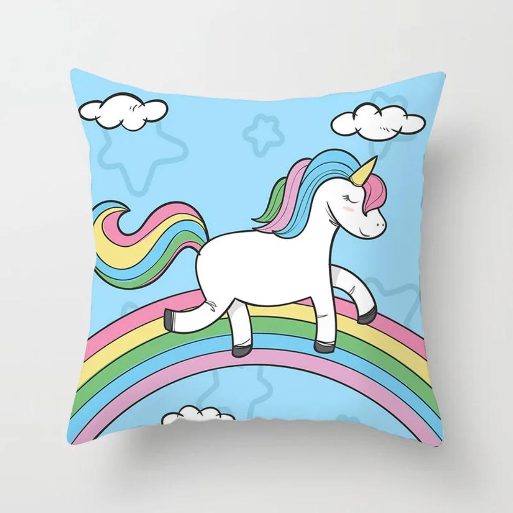 Home Decor Unicorn Themed Cute Patterns for Cozy Decor Pattern Cushion Cover Suitable for Sofa Bedroom Car Pillow Cover