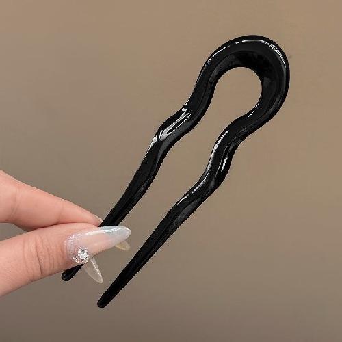 U-shaped Acetic Acid Hairpin Simple Beads Hair Stick Women Girls Colored U-Shaped Irregular Hairpin Jewelry Styling  Accessories