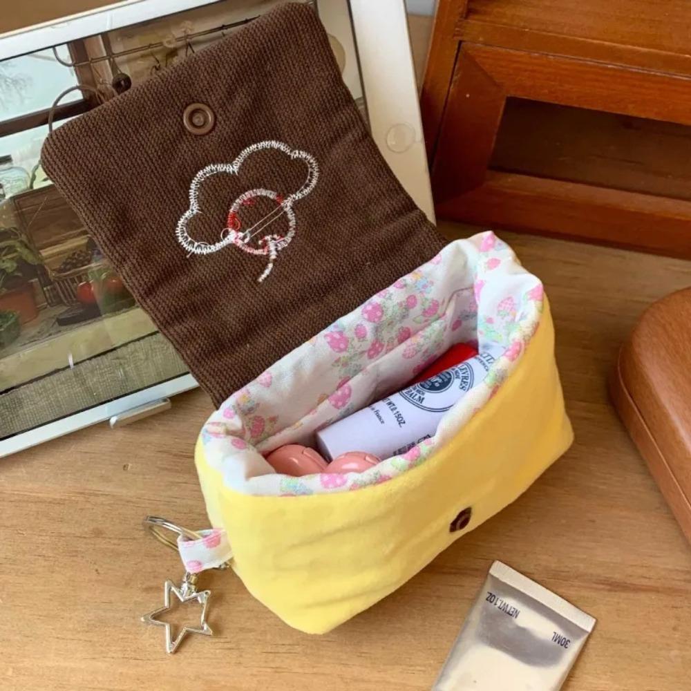 Cute Cherry Pudding Coin Purse Cartoon Mini Plush Portable Small Wallet Multifunctional Storage Card Holder Earphone Pouch