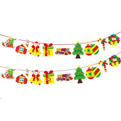 Papier Weihnachtsflagge Weihnachtsthema Hintergrundwand Weihnachten Hängeornament DIY Weihnachtsmann Hängegirlande Einkaufszentrum Deko