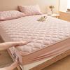 Pure Color Quilted Cotton Yarn-Dyed Bed Sheet & Bedspread Set