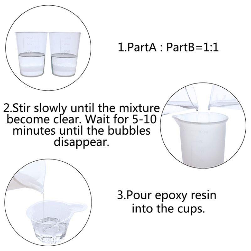 Epoxiharts Kristallklar Hård Typ Lim AB Kristalllim UV-härdande Harts för DIY Smyckestillverkning Hantverk 50ml