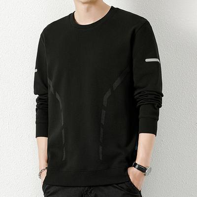 Hoodies with Round Neck Men's New Fall and Winter Trend of Padded Bottoming Shirt Youth Sports Casual Long-sleeved T-shirt Tops