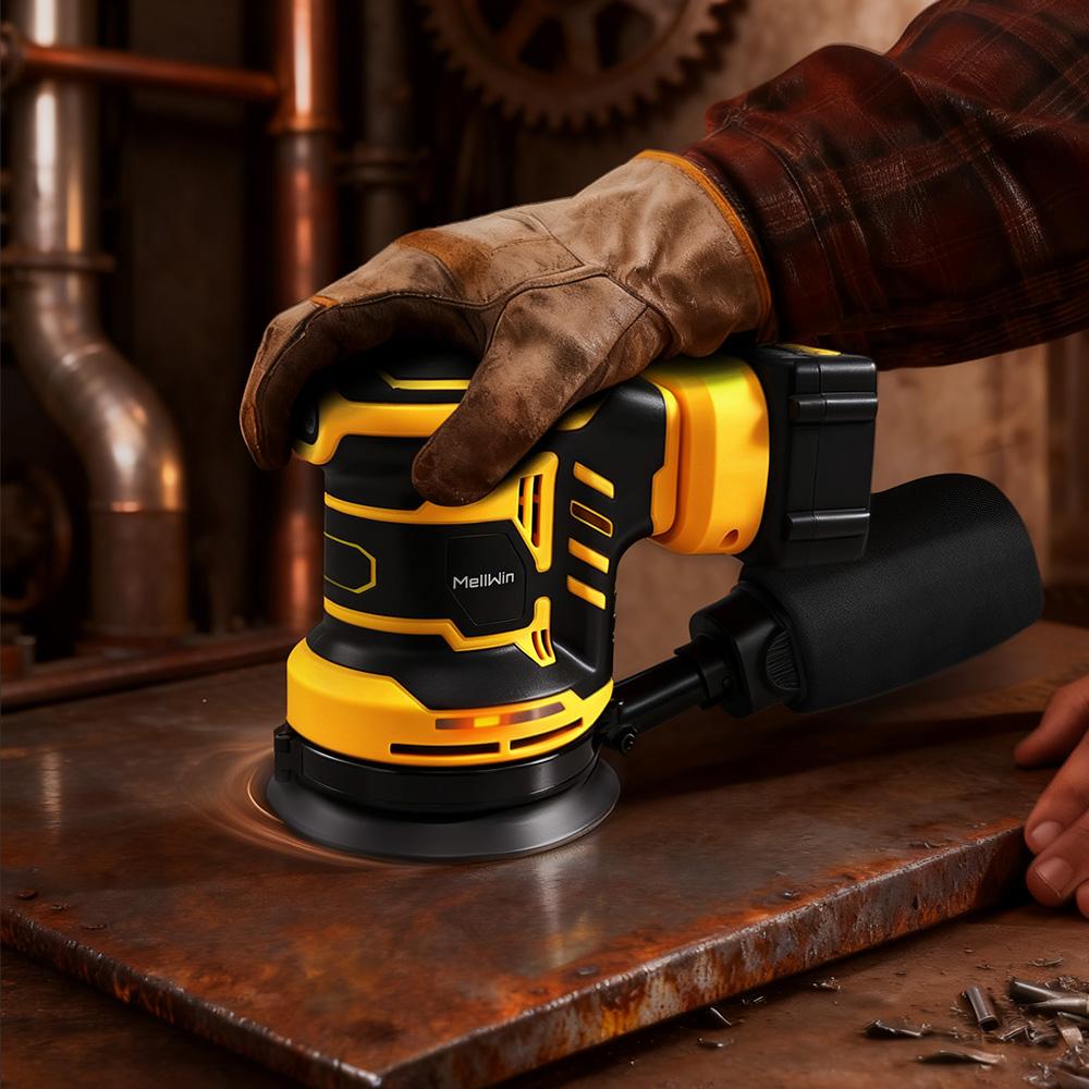 MELLWIN Cordless Electric Orbital Sander 3 Speeds Adjustable Woodworking Sanding Polishing Machine For Makita 18V Battery Pin