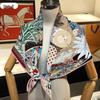 Women's Retro Print Square Scarf