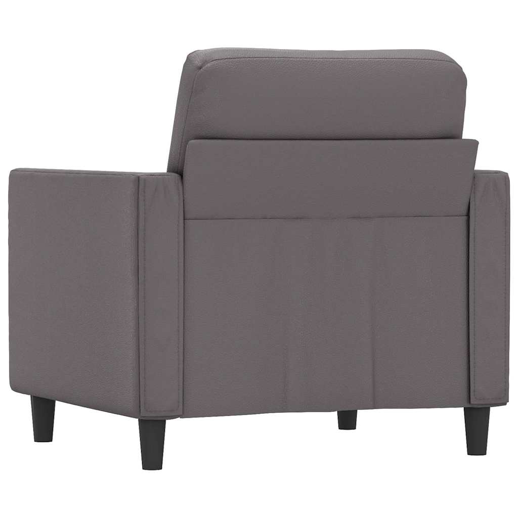 Armchair Gray 60 Cm Synthetic Leather