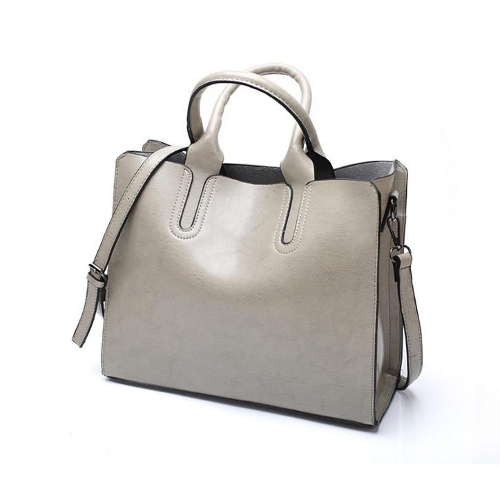 2024 New European & American Fashion Women's Oil Leather Handbag - Simple Versatile Shoulder & Crossbody Bag