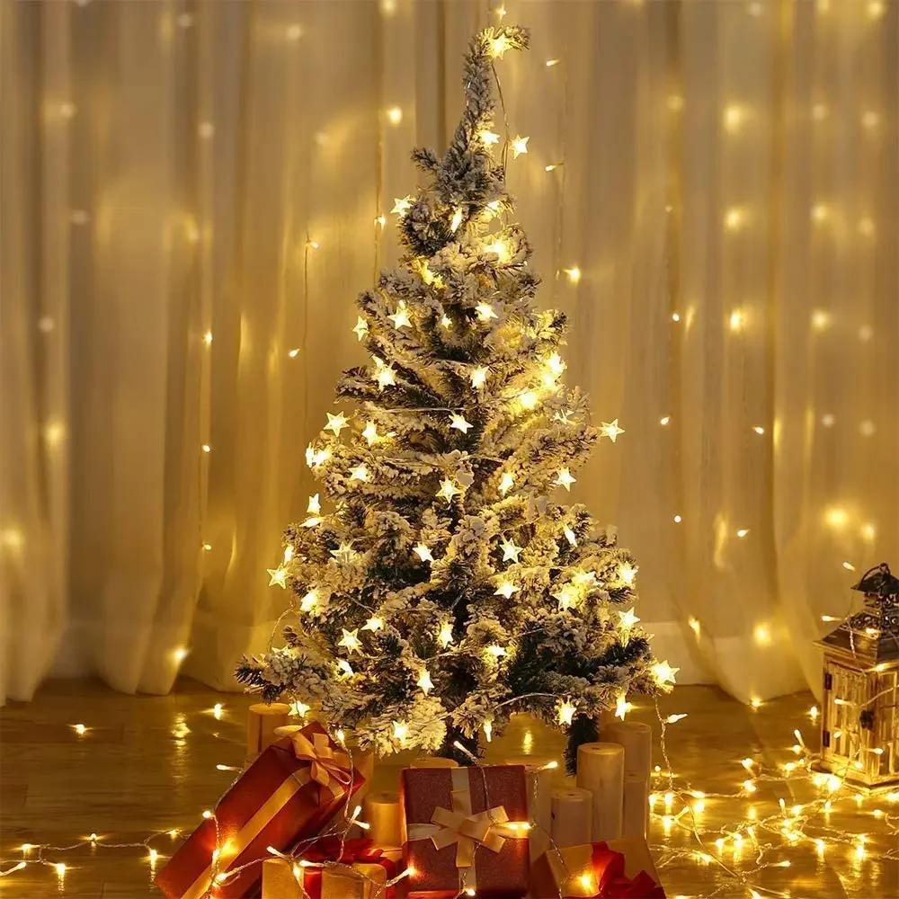 Star String Lights Led Fairy Light Christmas Garland For New Year Wedding Party Party Home Warm Camping Home Decoration