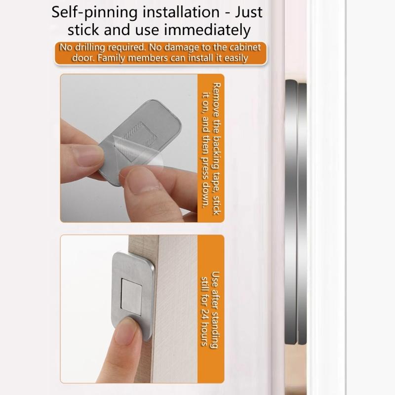Durability Stainless Steel Door Stoppers for Cabinets Powerful Magnets Wardrobe Adhesive Mount Simple Setups