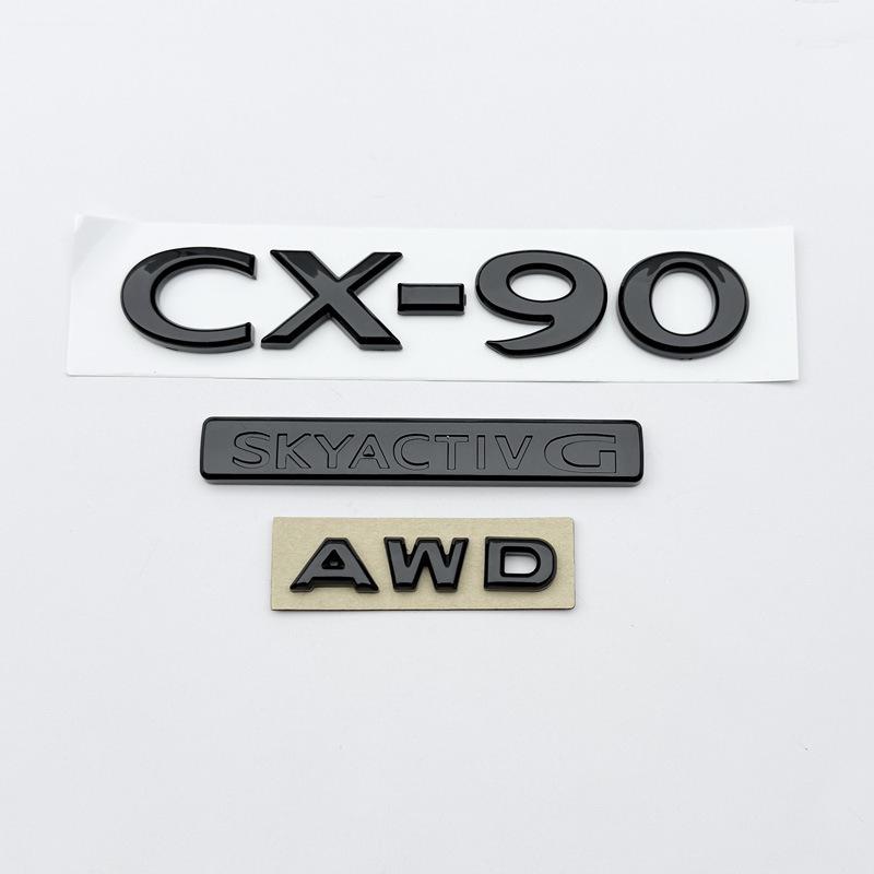Mazda CX90 Overseas Black Trunk Letter Badge - English Logo Modification