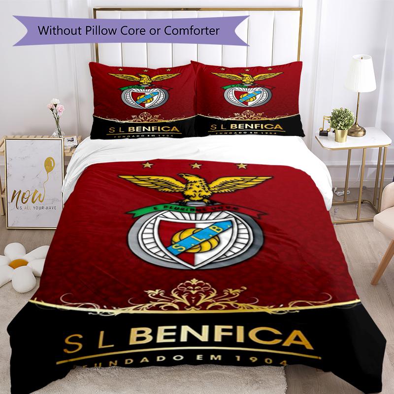 3pcs Benfica Bedding Set Duvet Cover Closure Includes 1 Duvet Cover & 2 Pillowcases, Soft and Comfortable for All Seasons.