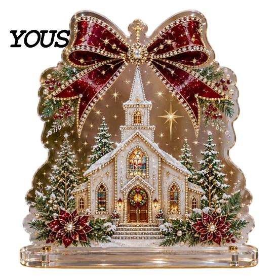 Xmas Party Table Centerpieces Christmas Faux Diamond Painting Tabletop Ornaments, Beginner-Friendly DIY Acrylic Rhinestone Art Supplies Craft