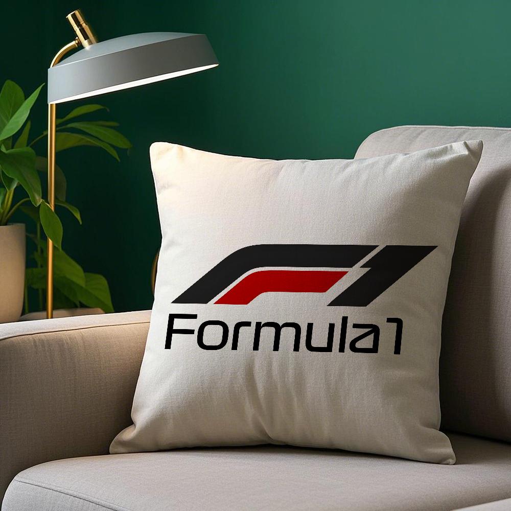 F1 Car Racing Pillow Case Plush Fabric Soft Pillowcase Double Sided Print Sofa Cushion Cover Throw