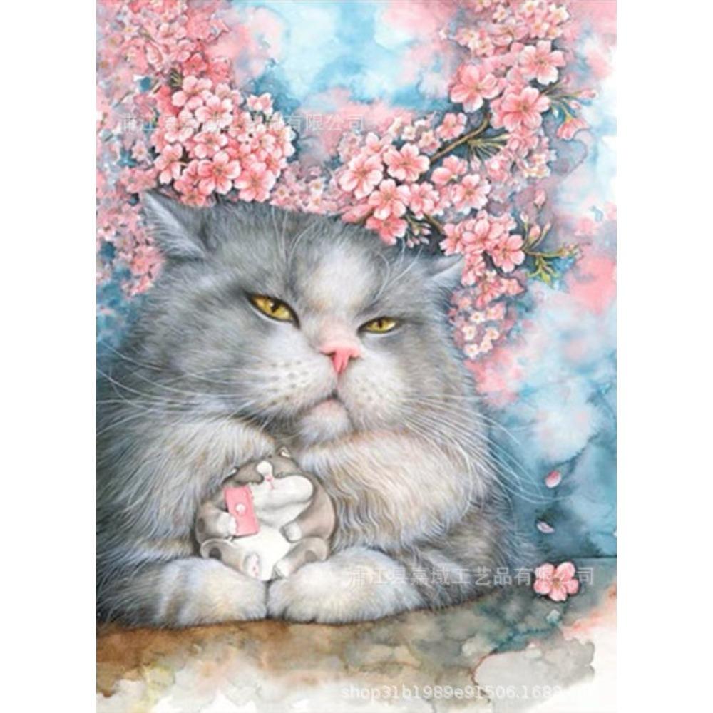 DIY Diamond Painting 5D Cartoon Cat Full Diamond Cross Stitch Living Room Decorative Painting
