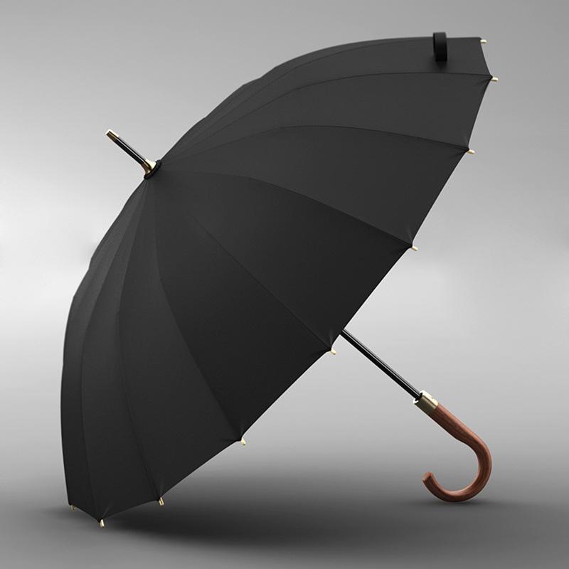 OLYCAT 16-Rib Men's Windproof Business Umbrella, Automatic Straight Handle, Reinforced & Enlarged Design.