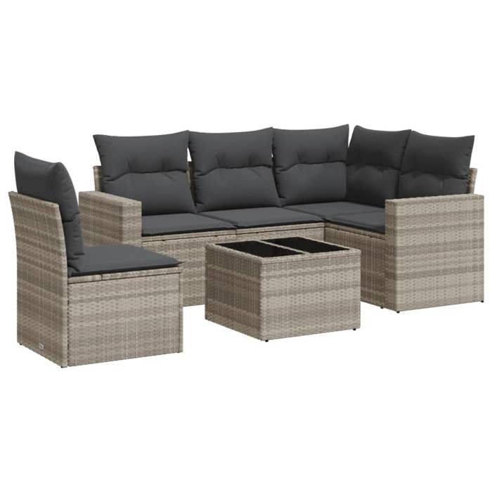 VidaXL Garden Lounge Set with Cushions 6 Pcs, Sofas with Adjustable Feet, Outdoor Furniture Set Patio Terrace, 3251319