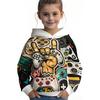 New 3D printed hooded sweatshirt, fashionable long sleeved hooded sweatshirt, comfortable pullover for boys and girls, children's hoodie