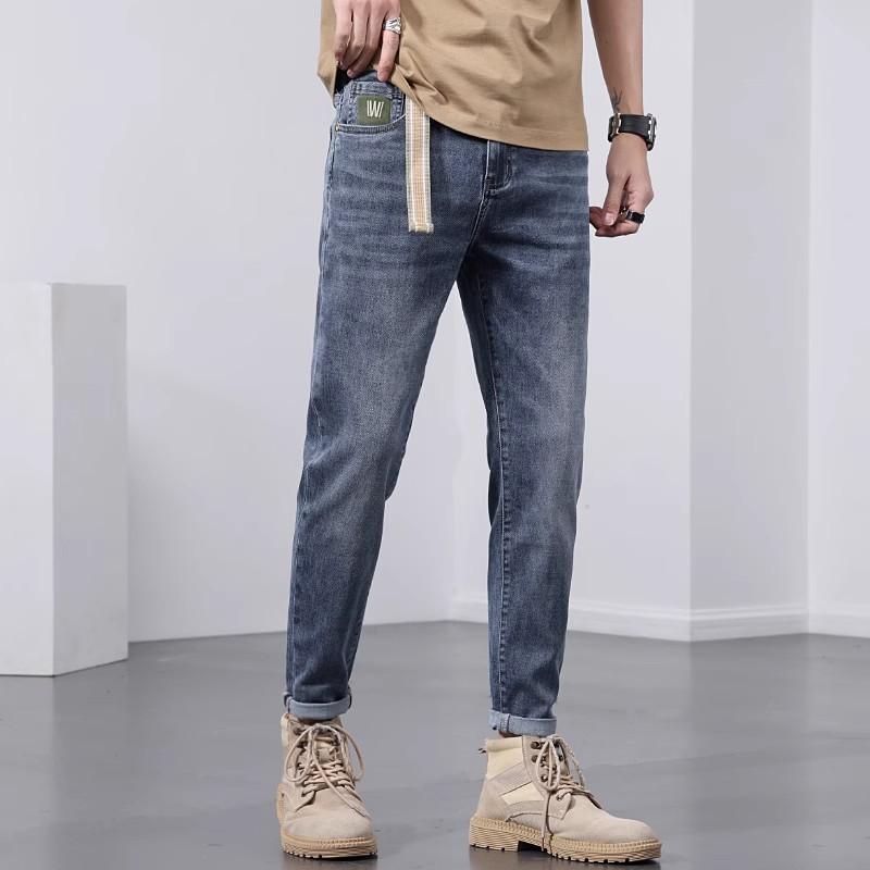Men's Nine-point Jeans Summer Thin Loose Straight Trendy Brand Cool 2025 New Casual Pants American High Street