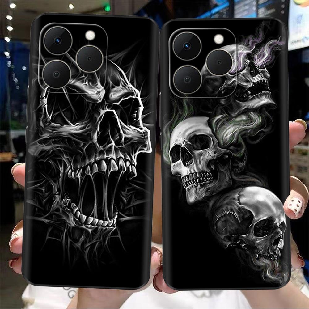 For Realme 15T 5G Case Soft Silicone Bumper Cartoon Flower Skull Painting Back Cover For Oppo Realme 15T 15 T Phone Cases Funda