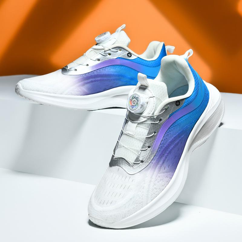 

Summer men s shoes mesh breathable rotating button youth running sports shoes lightweight casual thin running shoes 45