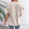Women's Fashionable Casual Round Neck Ribbed Short,sleeved Top